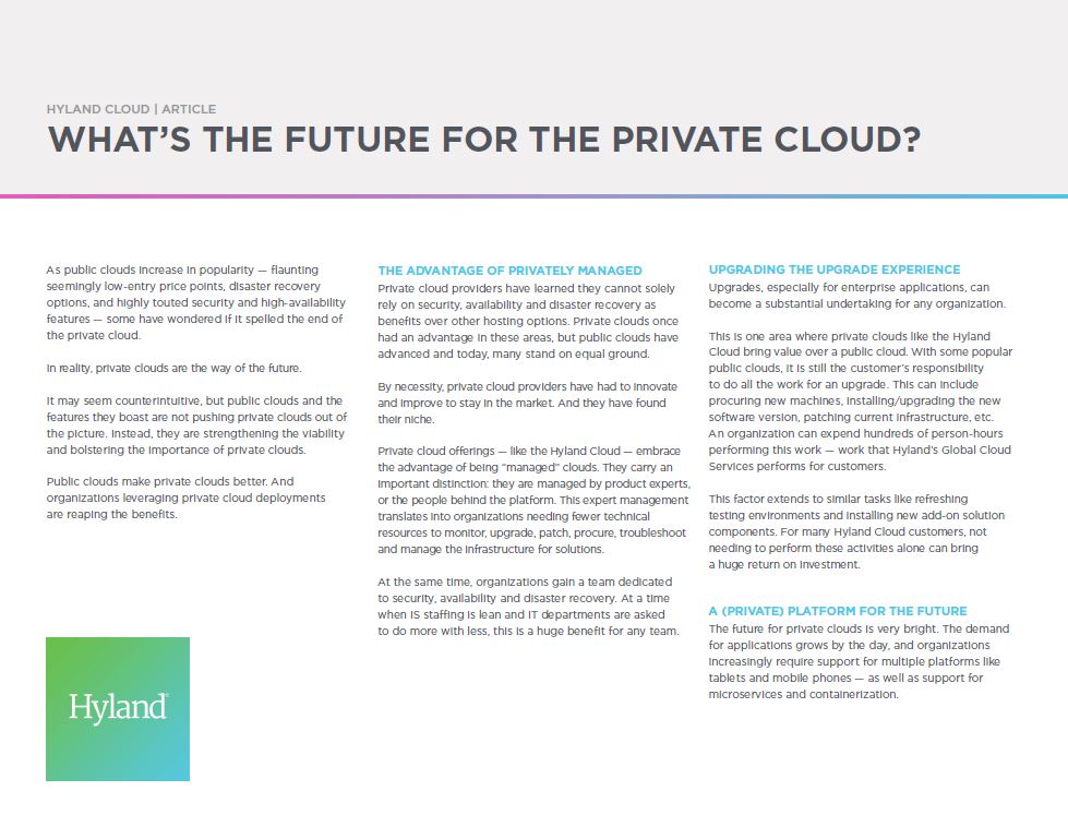 Private Cloud, Public Cloud, Hyland, Kyocera, Software, Document Management, SVOE