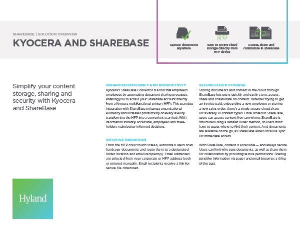 ShareBase, Kyocera, Solution, Software, Document Management, SVOE